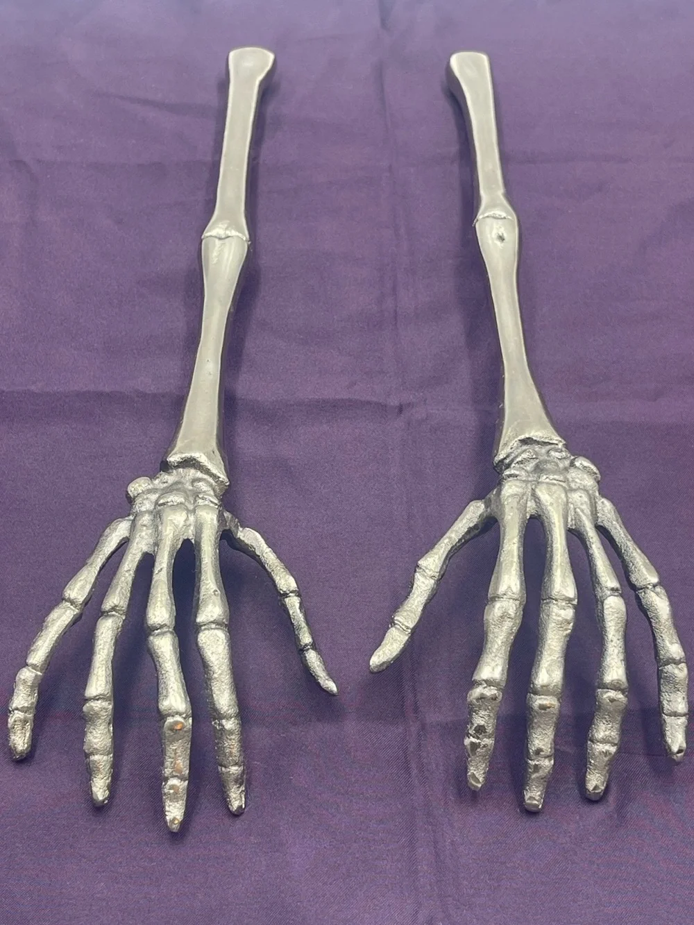Halloween Gothic Spooky Metal Skeleton Bone Arm & Hand Salad Forks /Prop Display
